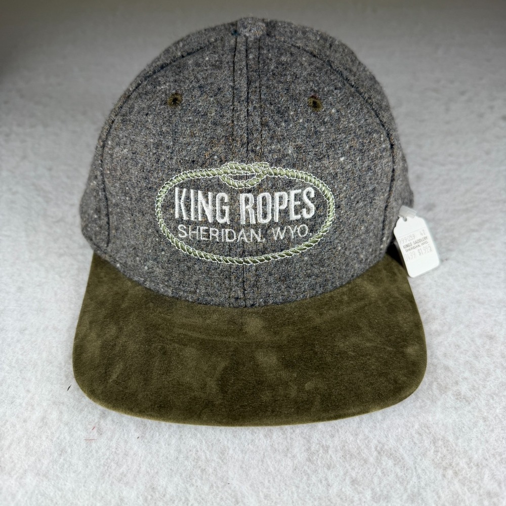 King Ropes Sheridan Wyo Imperial Headwear Wool Hat Grey Olive Adjustable USA